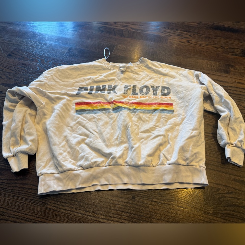 H&M White Pink Floyd Sweatshirt